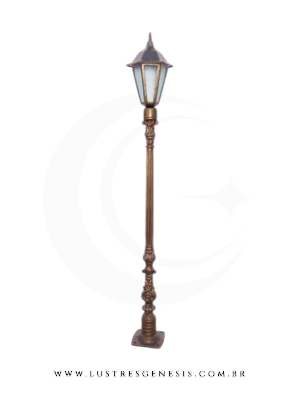 Poste de Iluminação externa Clássico Retro 1,57m estrutura robusta em alumínio fundido para jardim e fachada